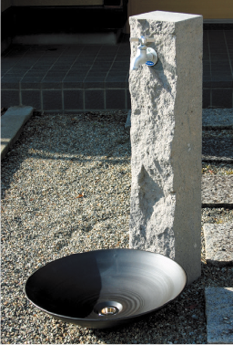 立水栓 芦野石タイプ 全面ダイヤ切り ANS-1W 補助蛇口仕様 立水栓ユニット\u003cbr\u003e芦野石タイプANS-1W 補助蛇口配管仕様\u003cbr\u003e全面