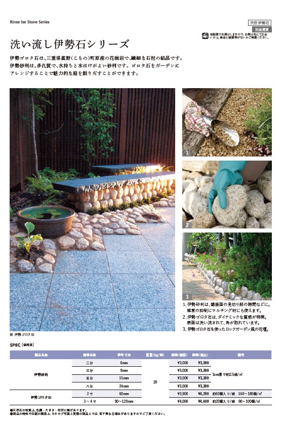 洗い流し伊勢石シリーズ